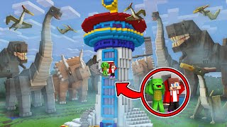 Download lagu Mikey and JJ PAW PATROL TOWER vs All Dinosaurs in Minecraft - Maizen mp3