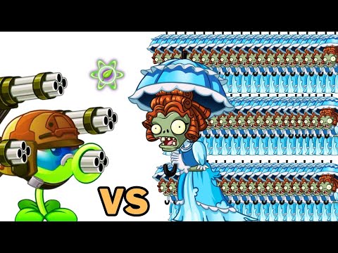 Gatling Pea & All Plant VS 99 Zombies - PvZ 2