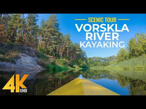 Kayaking on the Vorskla River 4K - Birds Singing - Relaxing Nature Video - NO LOOP