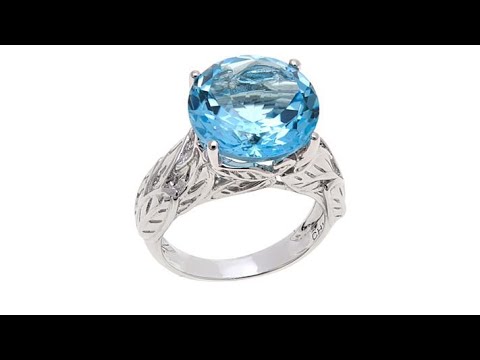 Colleen Lopez 8ctw Round Blue Topaz Sterling Silver Ring