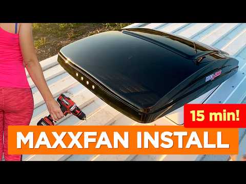 Maxxfan Deluxe Installation in 15 min. Review, Test - Maxxair Roof Vent Camper Van