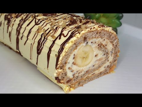 BANANA SPLIT ROLAT💥Brz, jednostavan i najbolji kolač sa bananama ❗️