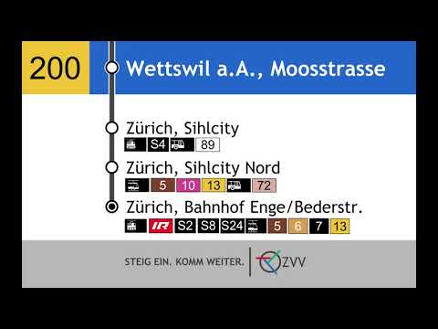 PostAuto Ansagen - 200 - Affoltern am Albis – Hedingen – Bonstetten-Wettswil – Zürich, Bahnhof Enge