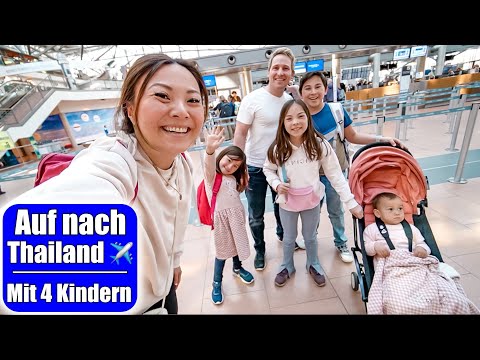 15-hour flight with 4 children to Thailand ✈️ Visit in the cockpit! Long-distance travel Asia | M...