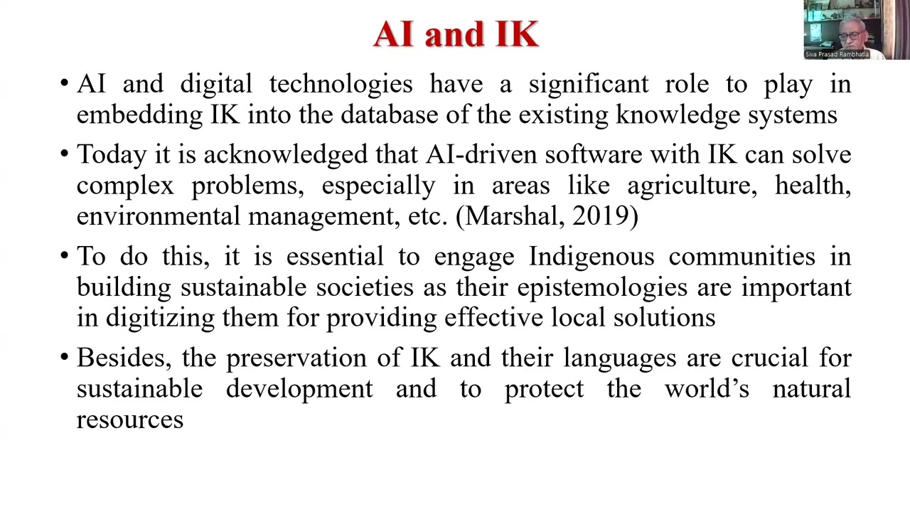 Siva Prasad Rambhatla - AI and Accessing Indigenous Knowledge Systems for Sustainable Development