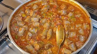 سجق بصوص خطير بطريقه العربيات الشارع 😘طعمه خطير #اكلات العيد