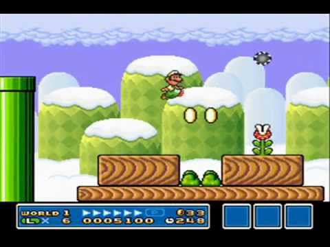 SMB3 for Super Mario All-Stars Custom Level #256 - Wintery Skies