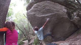 Video thumbnail of Pink Panther, 7A+. Rocacorba