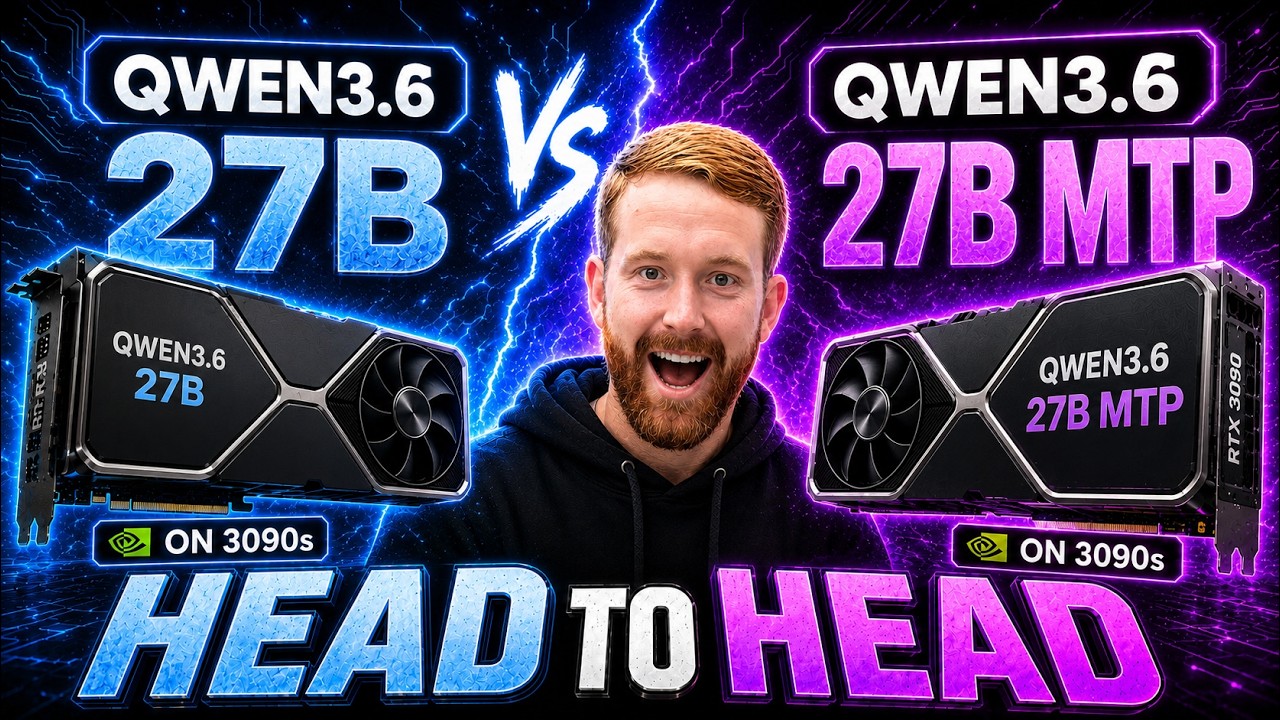 Qwen3.6 27B vs 27B MTP on RTX 3090s | Head-to-Head