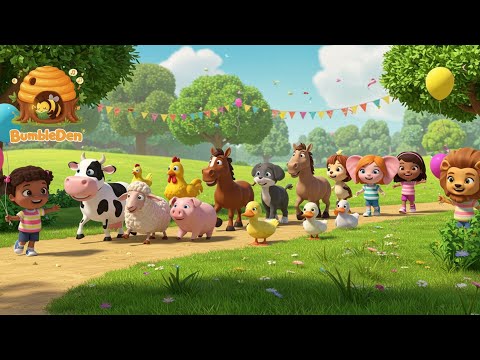 Bumble Den | Animal Parade Song 🐾 Learn Animal Sounds & Moves for Kids | Fun Nursery Rhyme