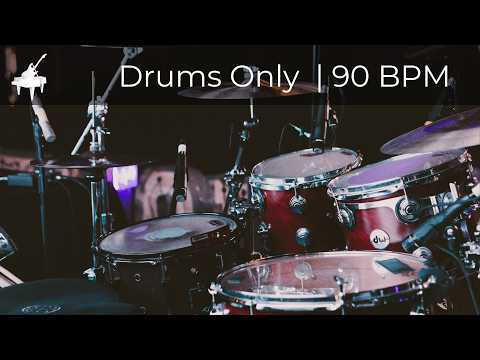 Simple Drum Beat | 4/4 | 90 BPM | Drums Backing Track for practise
