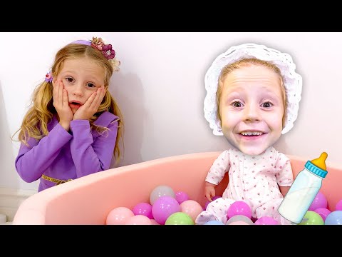Nastya found a doll and decided to become a parent for her