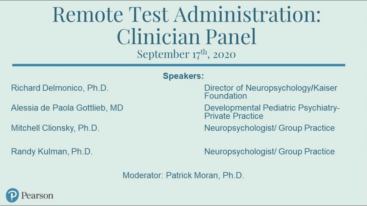 Remote Test Administration Clinician Panel Webinar (Recording)
