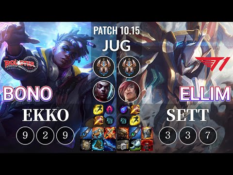 KT Bono Ekko vs T1 Ellim Sett Jungle - KR Patch 10.15