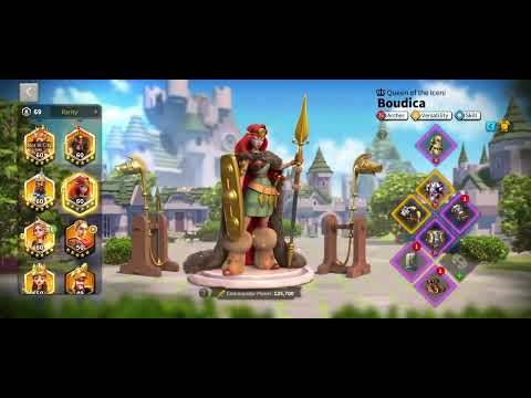 Boudica prime expertise and iconic buff with Mora's Web crafting and fights