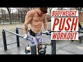 PUSH DAY: SHOULDERS AND CHEST WORKOUT FOR MUSCLE HYPERTROPHY AND STRENGTH | NO WEIGHTS NEEDED