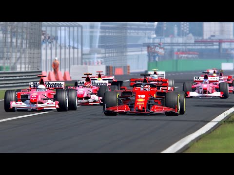 Ferrari F1 2020 vs 2000s Ferrari F1 Cars - Monza