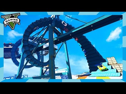GTA 5 Custom Stunt Races - Easy Wall n Hard Crane Vein Spiral (Grand Theft Auto 5 Race Links)