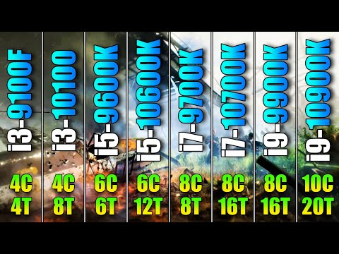 i3 9100F vs i3 10100 vs i5 9600K vs i5 10600K vs i7 9700K vs i7 10700K vs i9 9900K vs i9 10900K