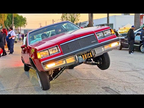 Lowrider Cars Bouncing, Hopping & Cruising in East Los Angeles California!