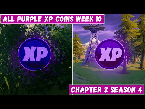 All 2 Purple XP Coins Locations Week 10! - Purple Power Punch Card Fortnite Chapter 2 Season 4