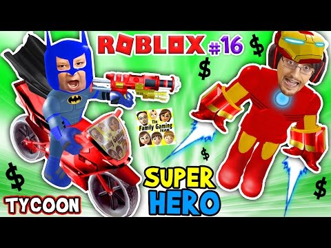 ROBLOX SUPER RICH HEROES $$$$ Iron Man Duddy vs Batman Chase SUPERHERO TYCOON (FGTEEV #16 Gameplay)