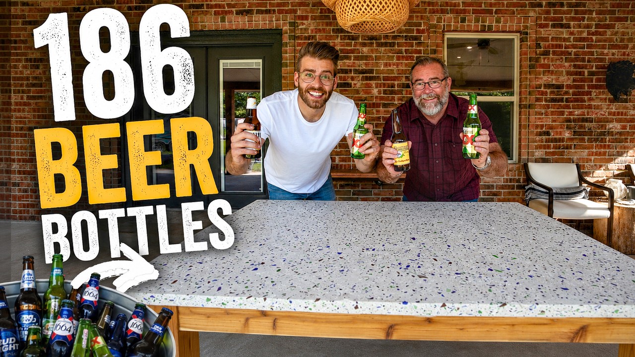 I Used 186 Beer Bottles to Make a Glass Terrazzo Dining Table