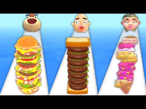 BURGER RUSH vs SANDWICH RUNNER vs ICE CREAM RUSH - Triple game