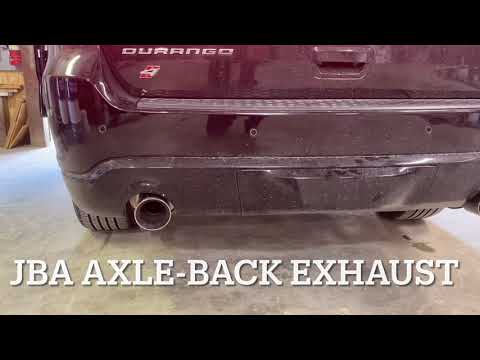 JBA performance axle-back exhaust on a 2018 Dodge Durango.