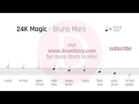 download lagu mp3 mp4 24k Magic Drum Sheet, download lagu 24k Magic Drum Sheet gratis, unduh video klip 24k Magic Drum Sheet