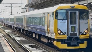 NB04編成 わかしお3号 送り込み 回1752M 千葉みなと駅3番線を警笛をならて鳴らして通過#回送列車 #京葉線 #e257系500番台