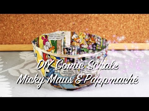 DIY Comic - Schale = Pappmaché - Micky Maus - geniales Upcycling - super cool und einzigartig