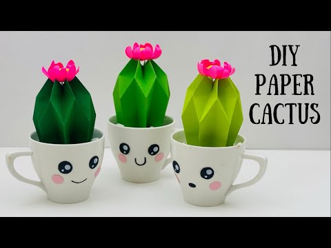 DIY: paper cactus || how to make easy paper cactus at home || cactus making tutorial || diy craft