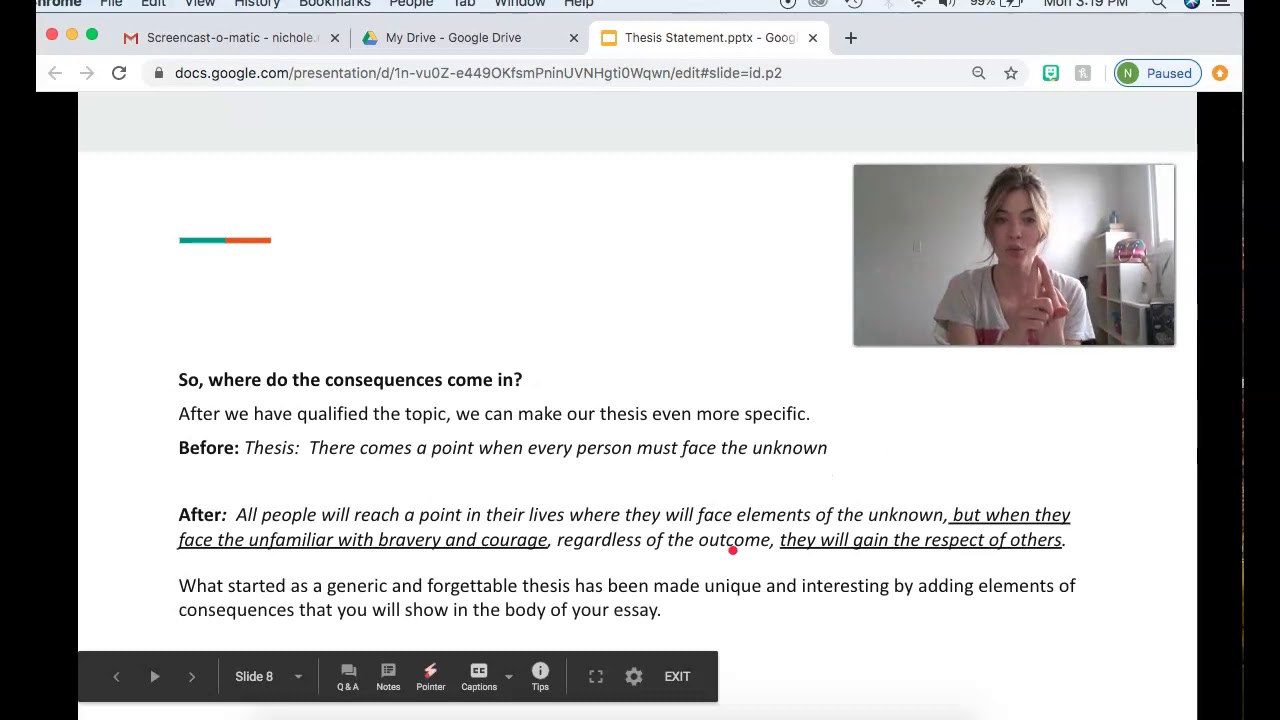 Thesis Statement Powerpoint Voiceover