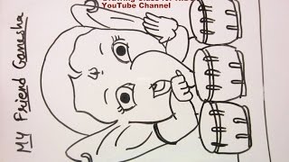 How to Draw- My Friend Ganesha Ganpati Playing Tabla Step