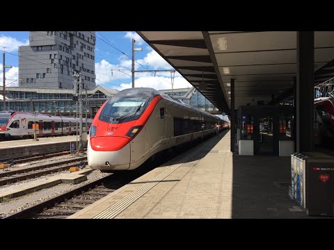Ausfahrt des IR36 in Basel SBB auf Gleis 12
