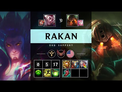 Rakan Support vs Nautilus - NA Grandmaster Patch 25.13
