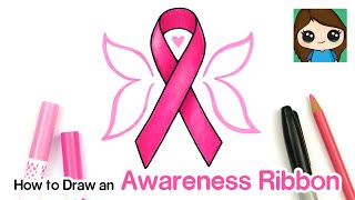 How to Draw an Awareness Ribbon Breast Cancer