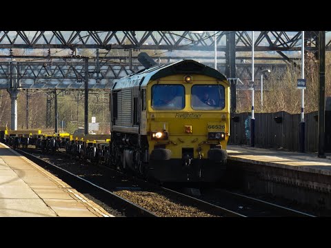 FL Class 66 No. 66536 on 4H68 Guide Bridge Yard - Crewe BH @ Guide Bridge on 26.2.19 - HD