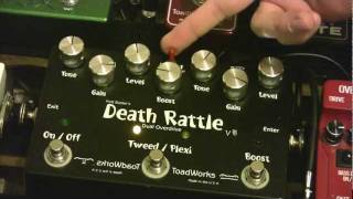 Video thumbnail for Toadworks Death Rattle, Jekyll & Hyde, T Rex Dr Swamp Double Distortion Pedal Comparison by Simon Smith