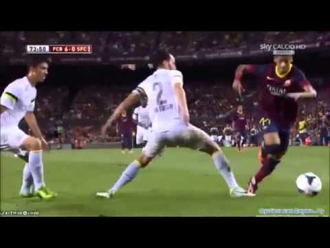 Neymar vs Santos FC ● Second Match for Barcelona - First at Nou Camp 02 08 2013