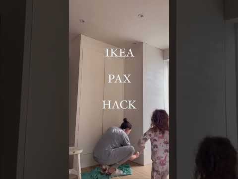 Built-in IKEA PAX hack for storage in Kidsroom