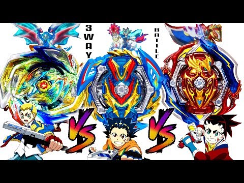 3 WAY: IMPERIAL DRAGON vs UNION ACHILES vs SLASH VALKYRIE AIGER Beyblade Best Gachi Bey Rise Battle