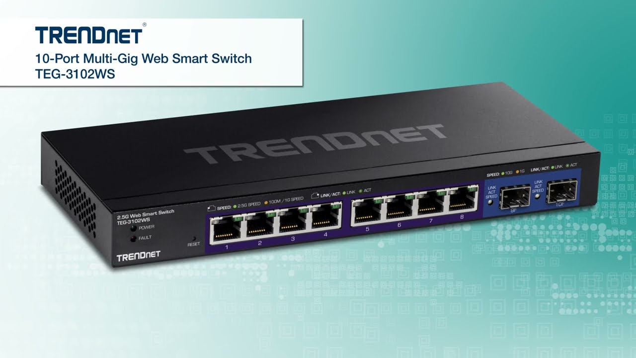 TRENDnet 10-Port Multi-Gig Web Smart Switch - TEG-3102WS