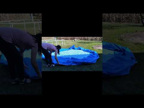 How To Fold The Pool Liner#abovegroundpool#intex#poolliner