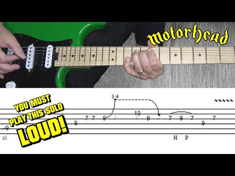 Motorhead - Ace of Spades - Guitar Solo Lesson with Tabs! 🤘😆🎸