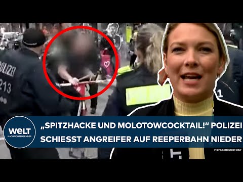 Video Thumbnail: HAMBURG: "Mit Spitzhacke und Molotowcocktail!" Polizei schießt Angreifer auf der Reeperbahn nieder