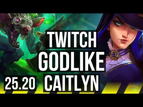 TWITCH & Tahm Kench vs CAITLYN & Zyra (ADC) | Godlike | KR Master | 25.20