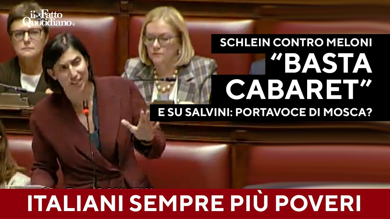 L'attacco di Schlein: "Meloni fa cabaret ma per gli italiani è dura. Salvini portavoce di Mosca?"