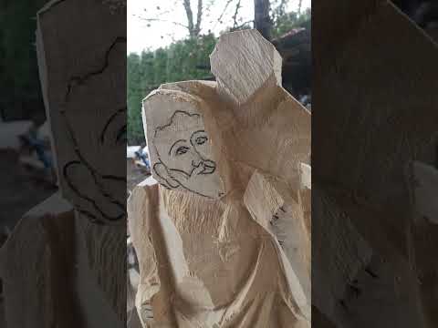 Rzeźba z drewna Św. Krzysztof